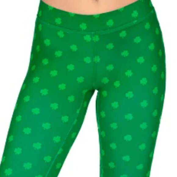 Tipsy elves St Patrick 
Green Clover Leggings, Medium - Picture 8 of 9